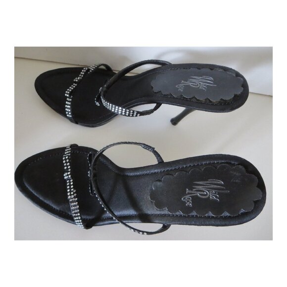 Evening dinner ladies heels shoes slides Wild Rose velvet slide heels 4", size 8 - Picture 4 of 8